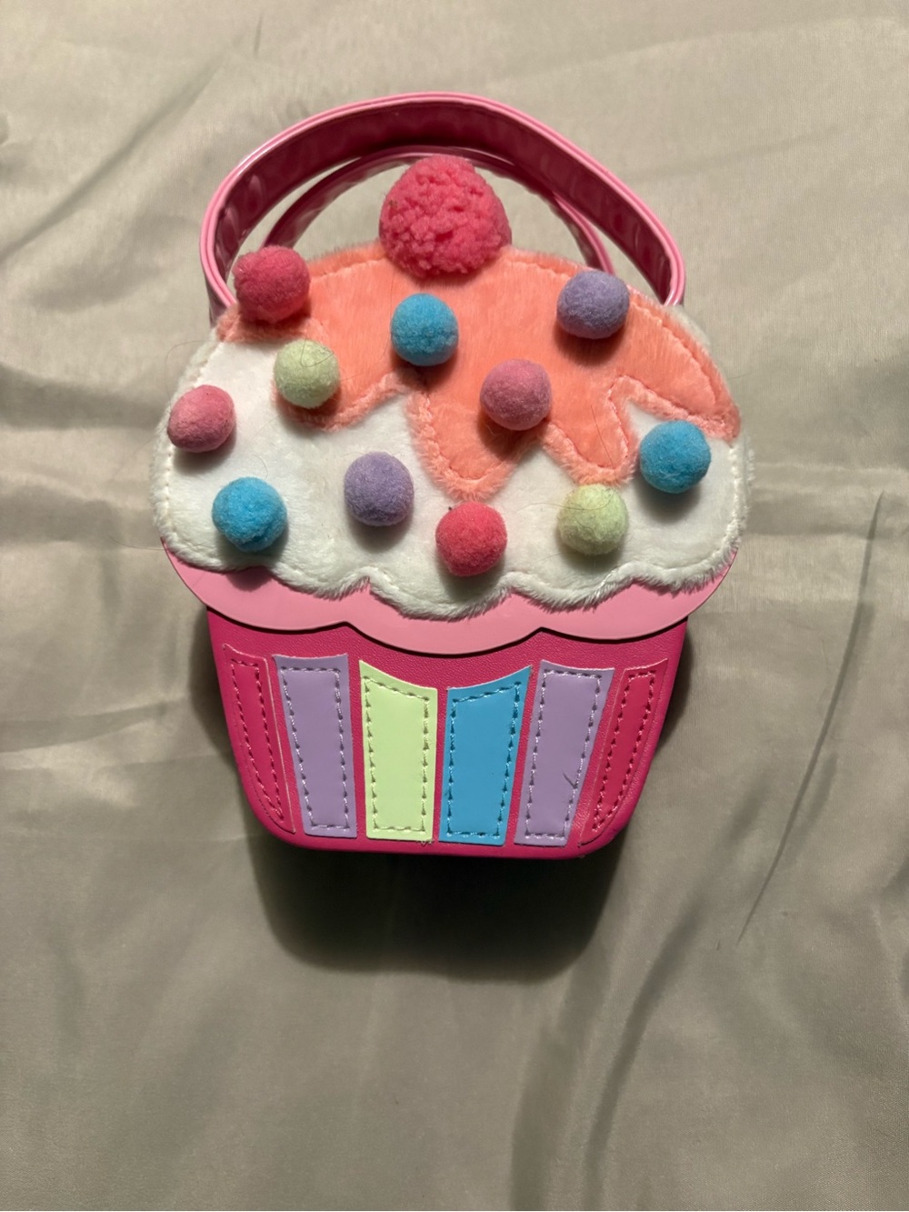 Gymboree Pink Cupcake Pom-Pom Kids Handbag